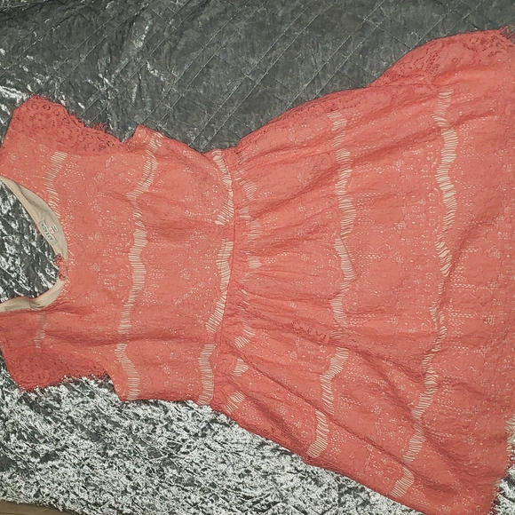 BNWOT Modcloth lace eyelash Coral colored  Dress. - Picture 4 of 6